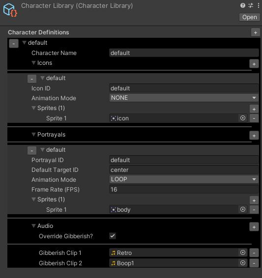 Character Libraries
