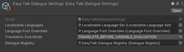 Dialogue Settings