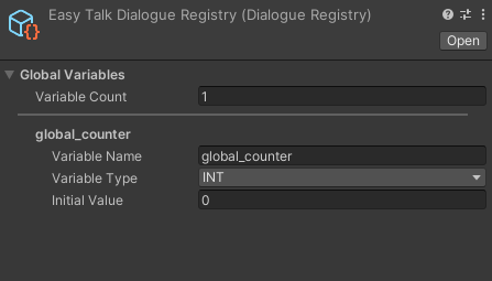 Dialogue Registry Inspector