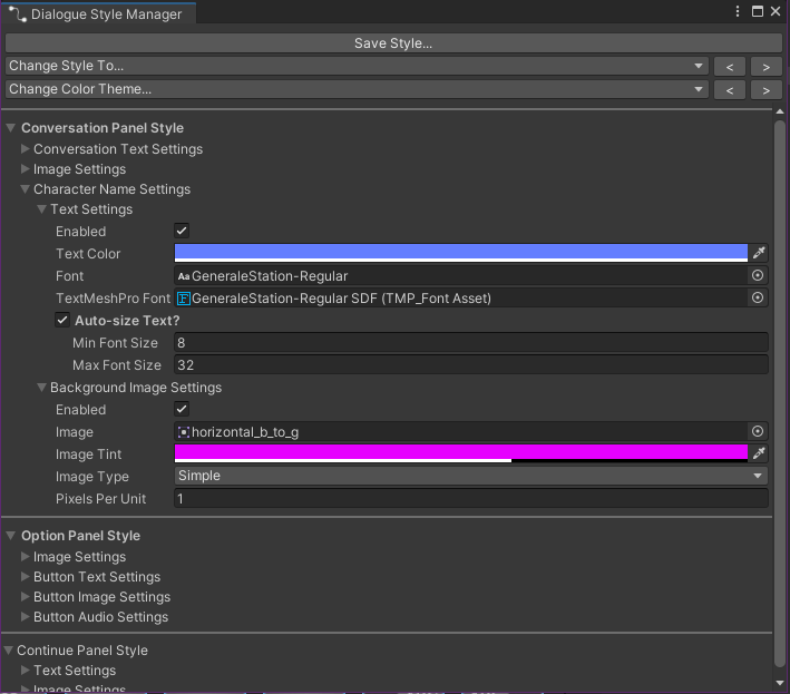 The Dialogue Style Manager